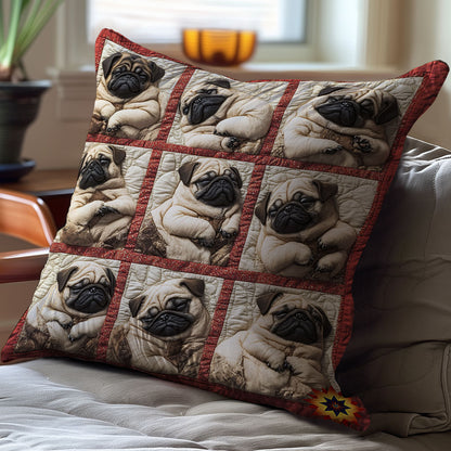 Cute Sleeping Pug WY2501019CL Quilt Pillow Case