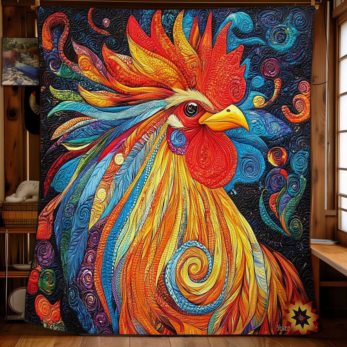 Rooster WY2111038CL Quilt