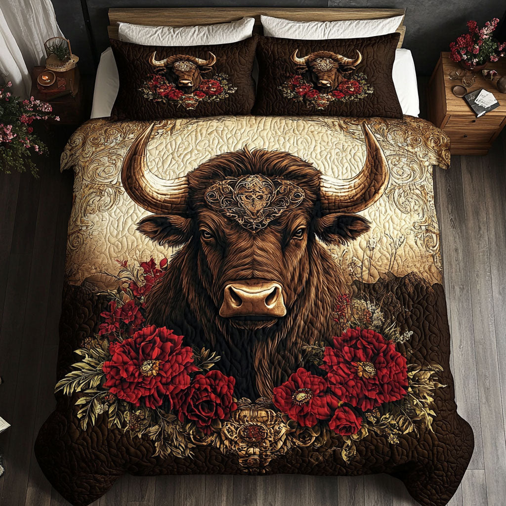 Cow Red Flower WT1402006CL Duvet Cover Set