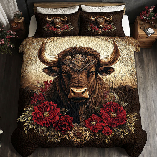Cow Red Flower WT1402006CL Duvet Cover Set