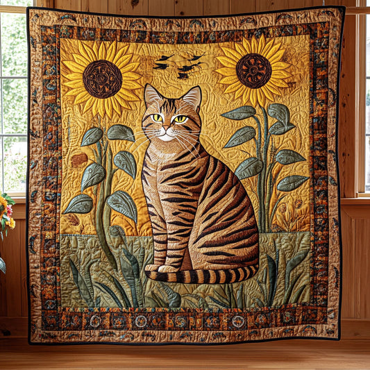 Tribal Sunflower Cat CW1207046CL Quilt