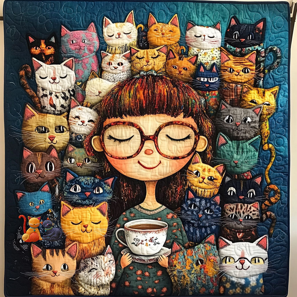 Girl And Cat WY3010015CL Quilt