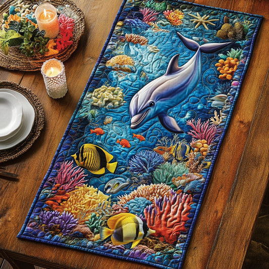 Ocean Dolphin CW2005283CL Quilted Table Runner