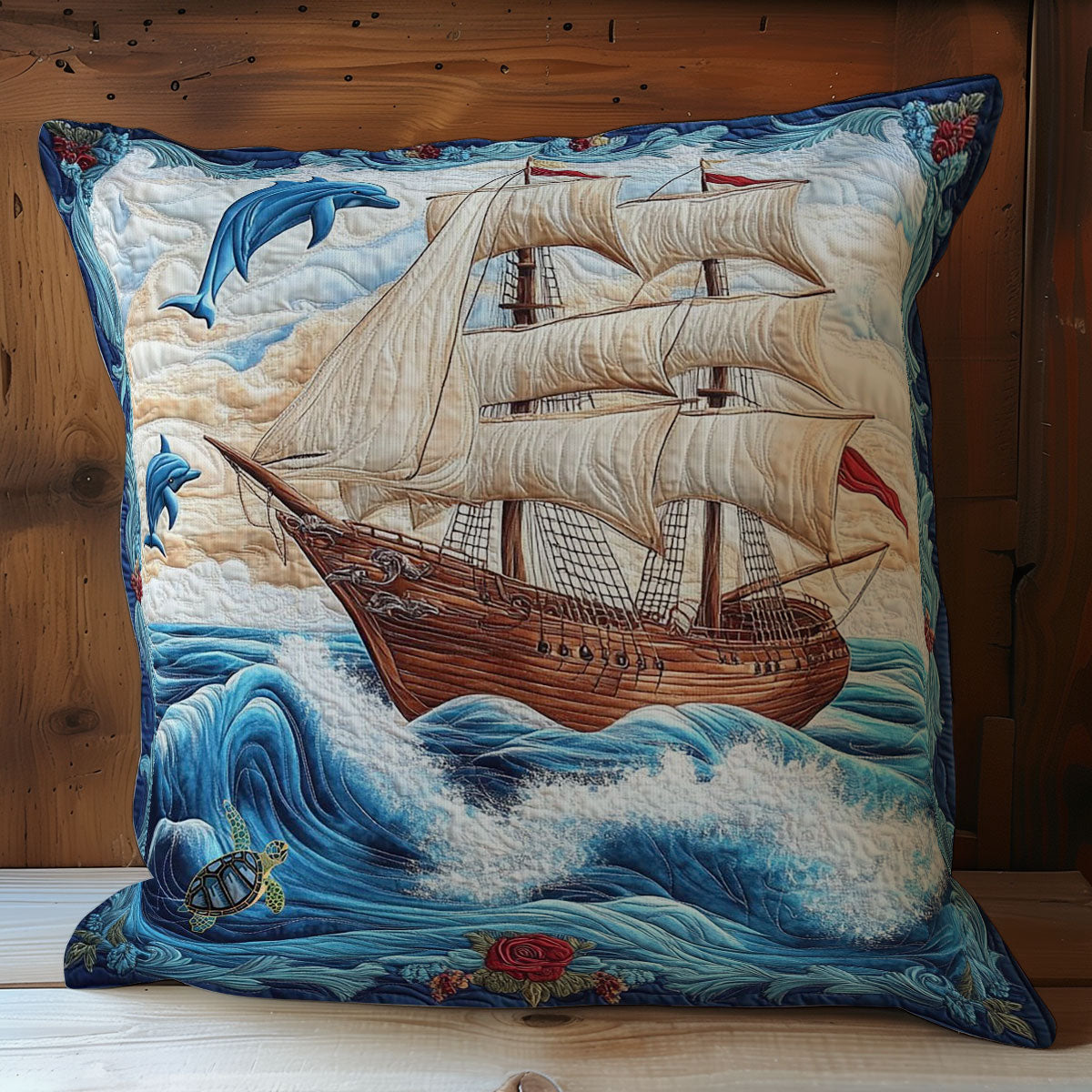 Sailboat Dolphin WY0912092CL Quilt Pillow Case