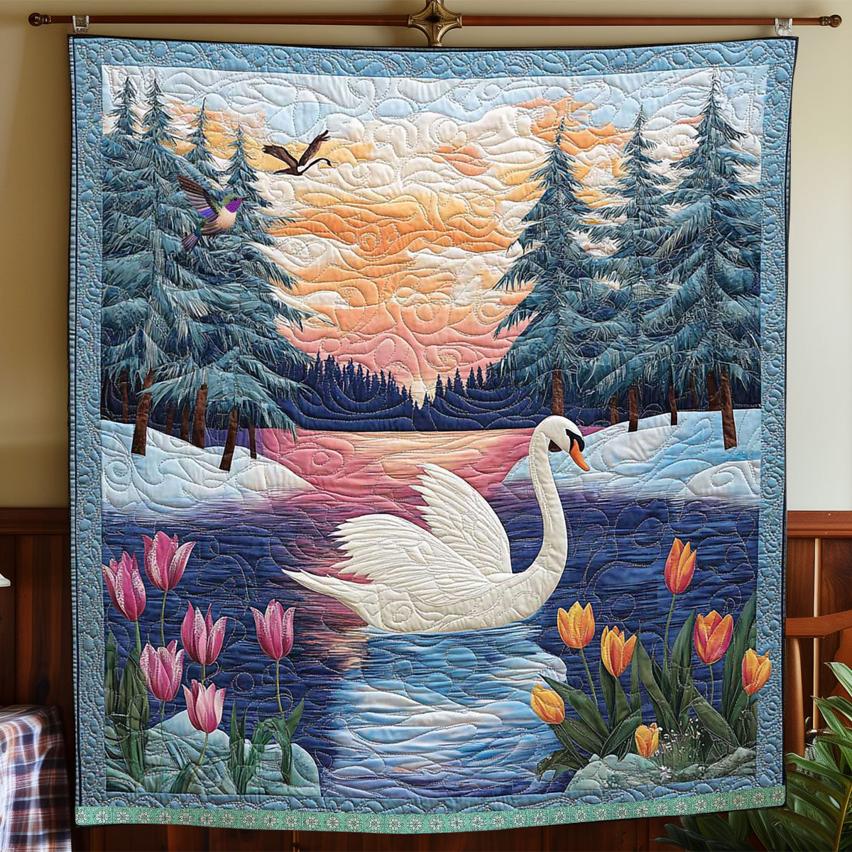 Swan Lake Winter WP1411007CL Quilt