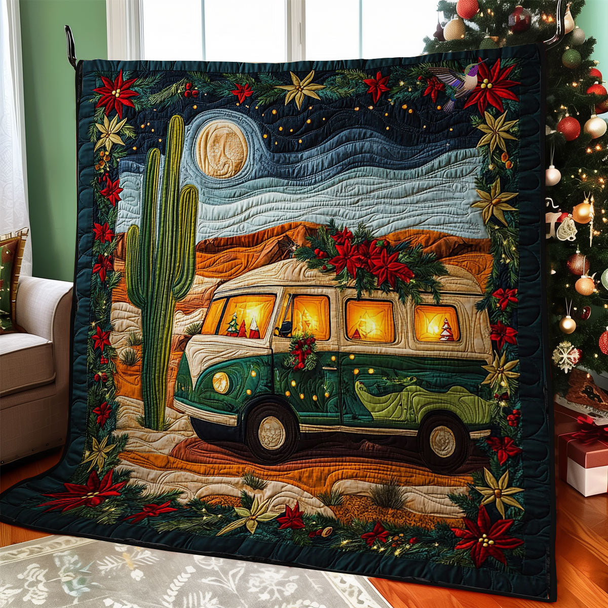Camping Desert Christmas WY2511012CL Quilt