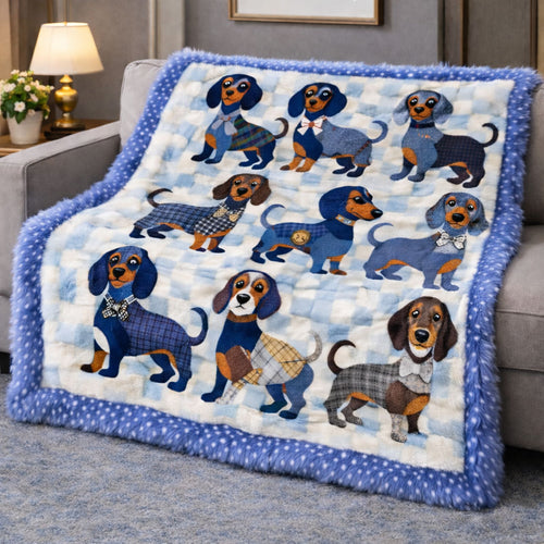 Pawsome Dachshund KL2301009CL Faux Fur Throw Blanket