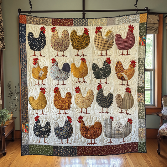 Fabric Chickens XR0612001CL Quilt