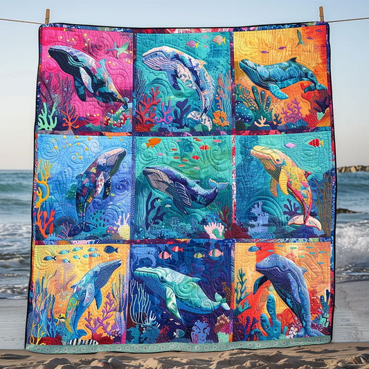 Vibrant Colorful Whale Collection WP0409054CL Quilt