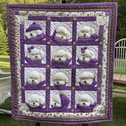 Bichon Frise Fuzzy Knit WN1110043CL Quilt