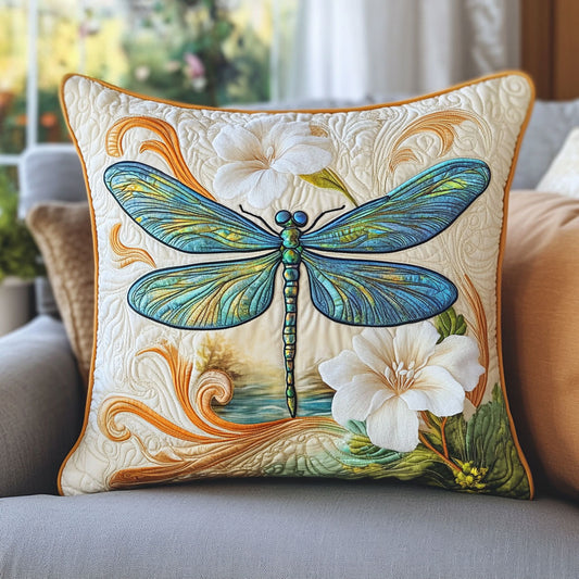 Dragonfly Peach Flowers WT2702075CL Quilt Pillow Case