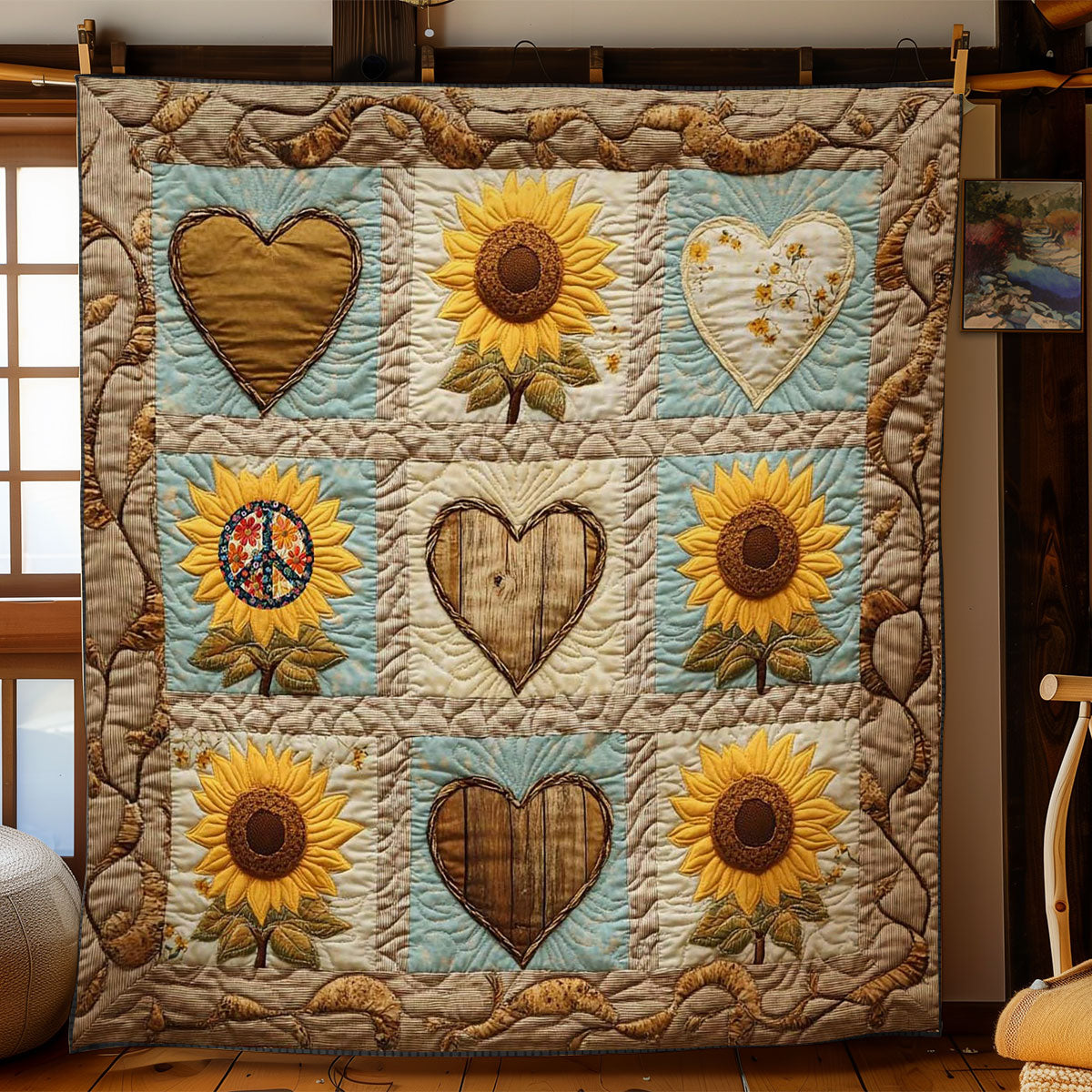 Floral Heart WN2211020CL Quilt