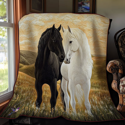 Sunset Couple Horse WY2311040CL Quilt