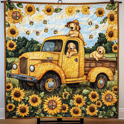 Golden Retriever Bloom Ride WN0110047CL Quilt