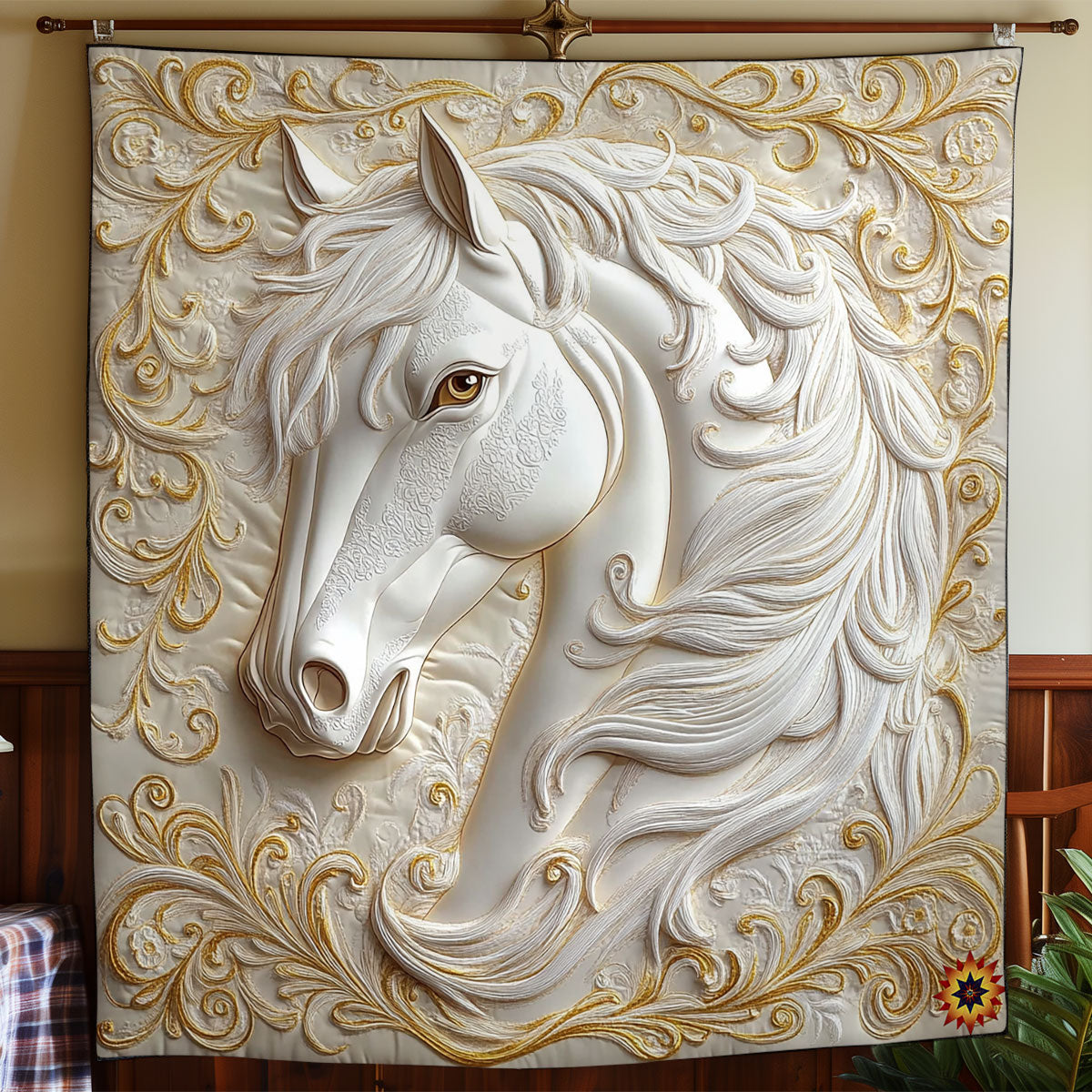 White Gold Royal Horse WY1411010CL Quilt