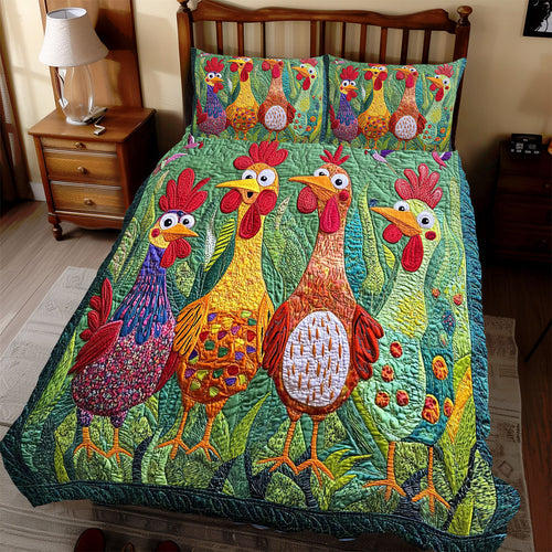 Whimsical Chicken WX2512122CL Duvet Cover Set