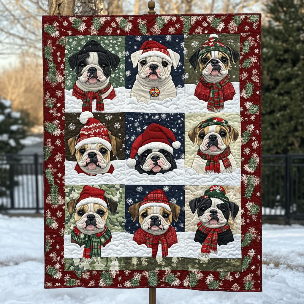 Bulldog Chirstmas WT0410023CL Quilt