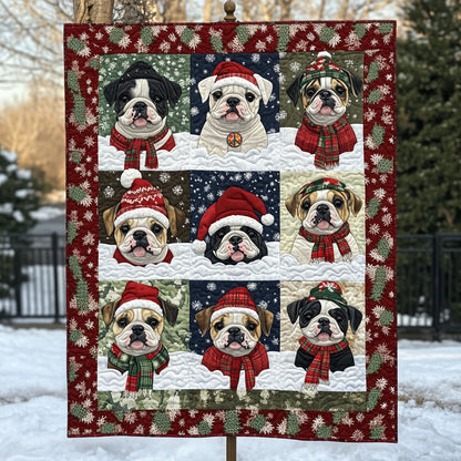 Bulldog Chirstmas WT0410023CL Quilt