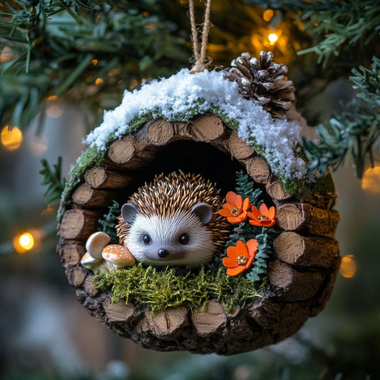 Hedgehog Christmas Home WN2411038CL Christmas Ornament