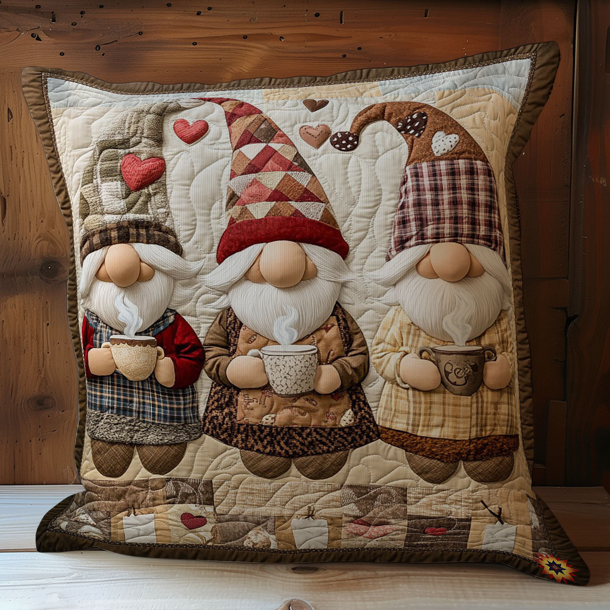 Hot Chocolate Gnome WY0101051CL Quilt Pillow Case