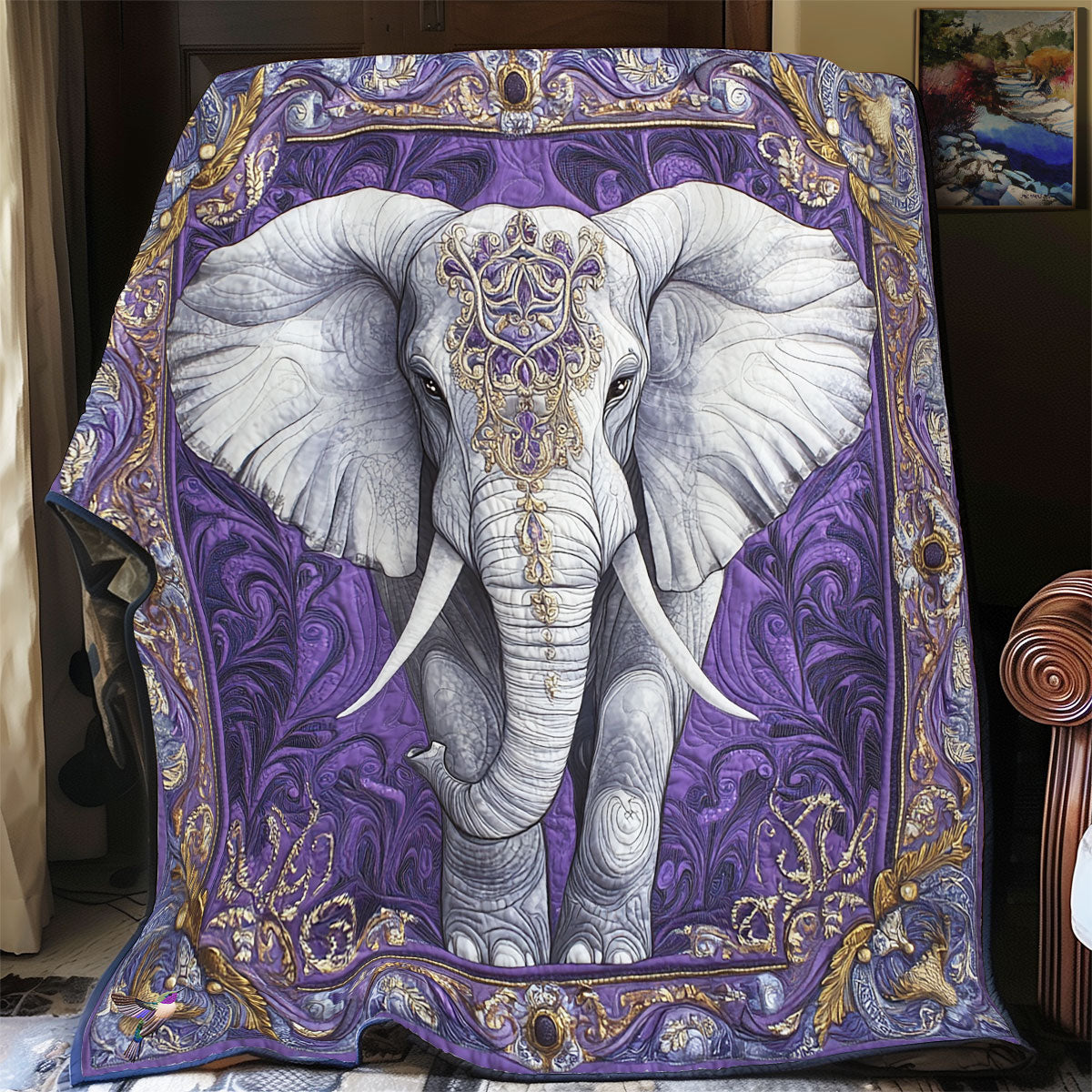 Mystic Purple Elephant WY1211020CL Quilt