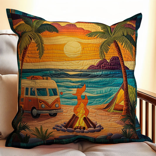 Camping In Beach WX3012046CL Quilt Pillow Case