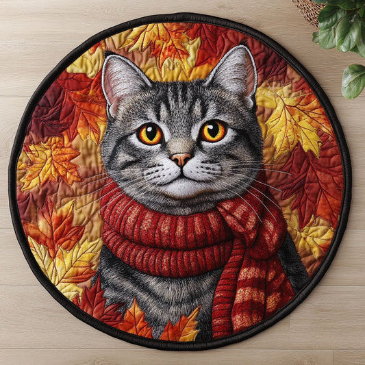 Cozy Tabby Cat CW3006006CL Quilted Round Mat