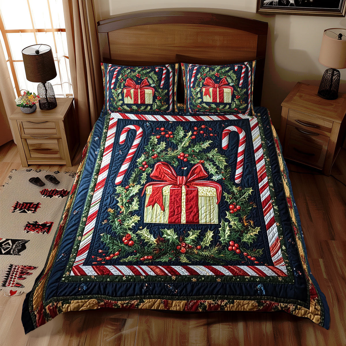 Christmas Candy Cane Gift WJ2210026CL Duvet Cover Set