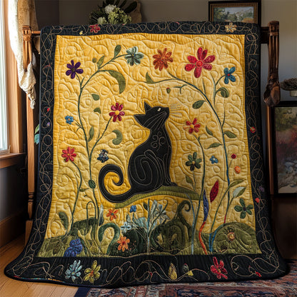 Mystic Cat In Garden WY1502070CL Quilt