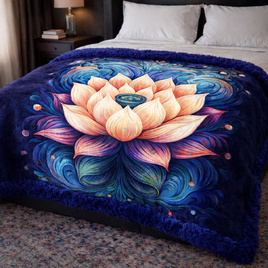 Celestial Lotus Mandala KL2201007CL Faux Fur Throw Blanket