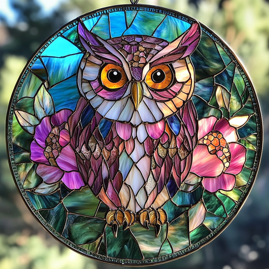 Garden Owl WN0611095CL Stained Glass Suncatcher