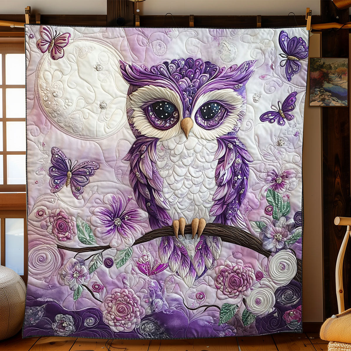 Enchanted Violet Owl WJ1001012CL Quilt