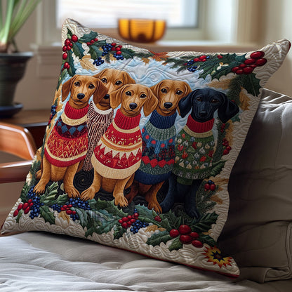 Winter Dachshund Family WY1012019CL Quilt Pillow Case