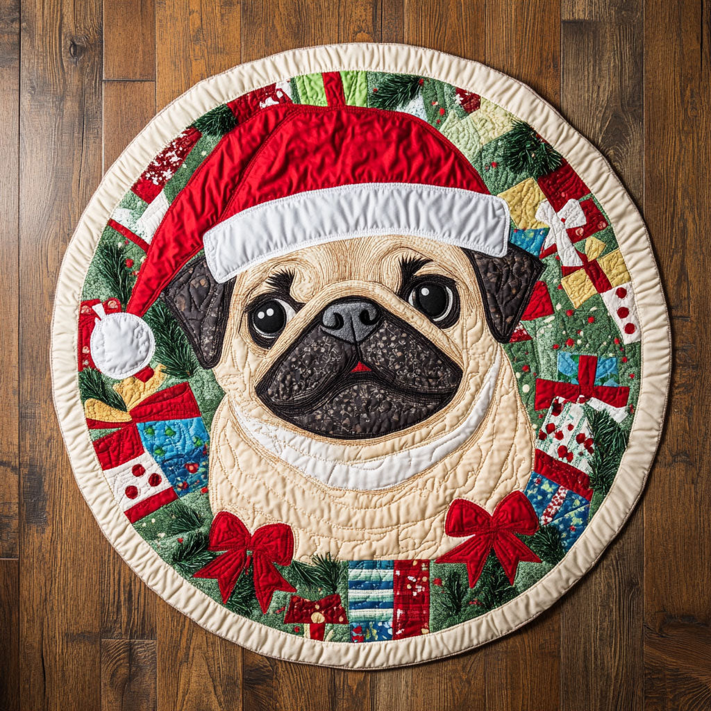 Jolly Hat Pug CW1109012CL Quilted Round Mat