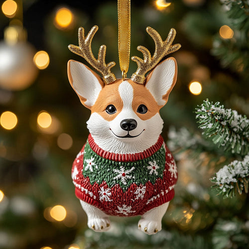 Santa Corgi Joy WN1410035CL Christmas Ornament