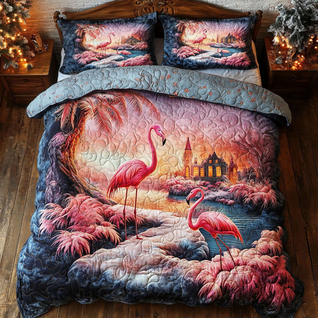Couple Pink Flamingo WT1901019CL Duvet Cover Set