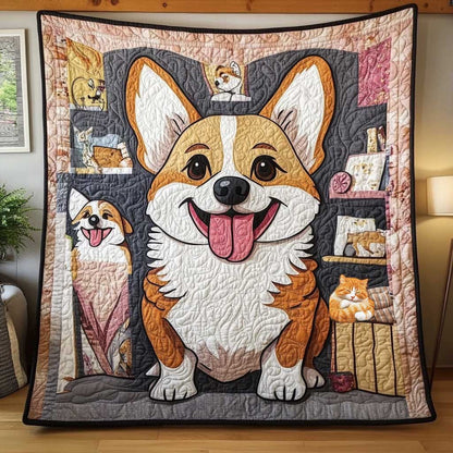 Joyful Corgi Moments WN1010024CL Quilt