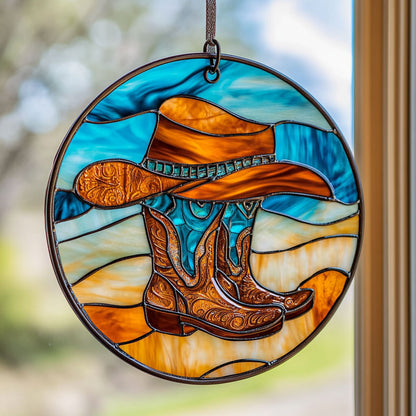 Cowboy Boots And Hat WY2301086CL Suncatcher