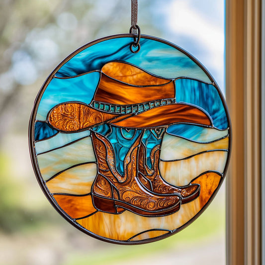 Cowboy Boots And Hat WY2301086CL Suncatcher
