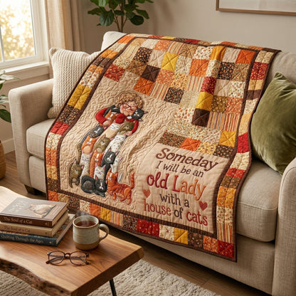 Old Lady With House Of Cats XR3103005CL Quilt Blanket