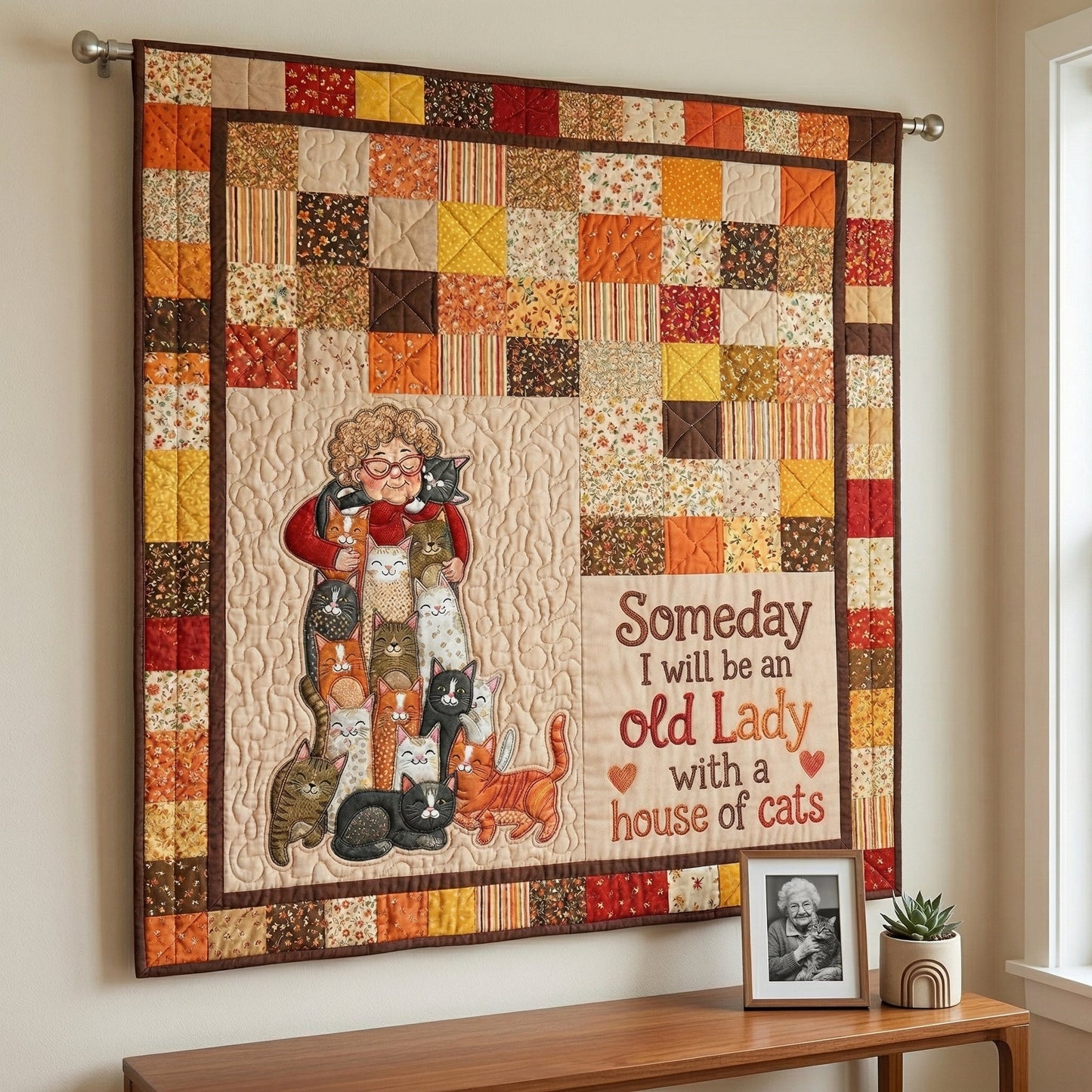Old Lady With House Of Cats XR3103005CL Quilt Blanket