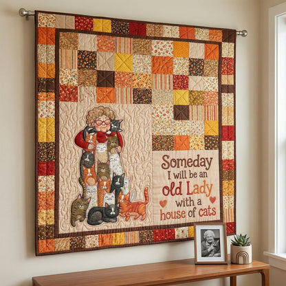 Old Lady With House Of Cats XR3103005CL Quilt Blanket