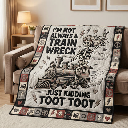 Funny Skeleton Train Wreck WN0604016CL Quilt