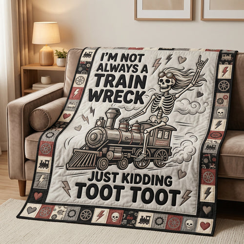 Funny Skeleton Train Wreck WN0604016CL Quilt