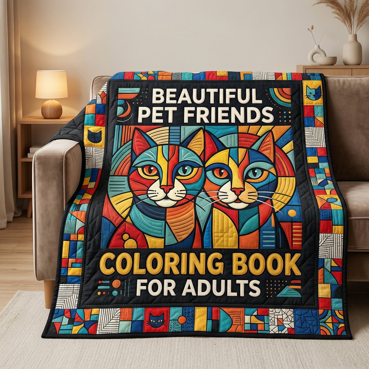 Colorful Cat Art WN0604005CL Quilt