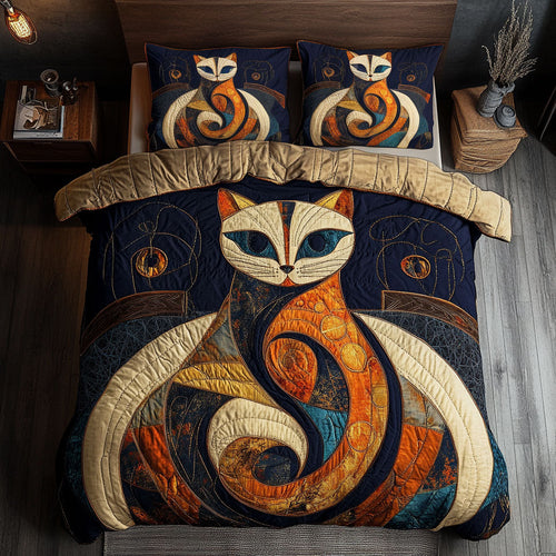 Abstract Geometric Cat WJ2003039CL Duvet Cover Set