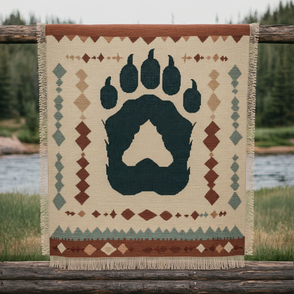 Ancestral Bear WN2101001CL Woven Throw Blanket