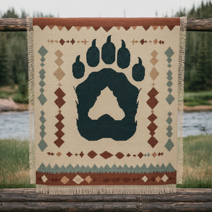 Ancestral Bear WN2101001CL Woven Throw Blanket