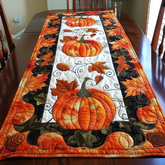 Autumn Pumpkin WJ0208050CL Quilted Table Runner