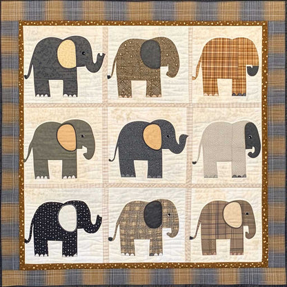 Beige Elephants WM0308001CL Quilt